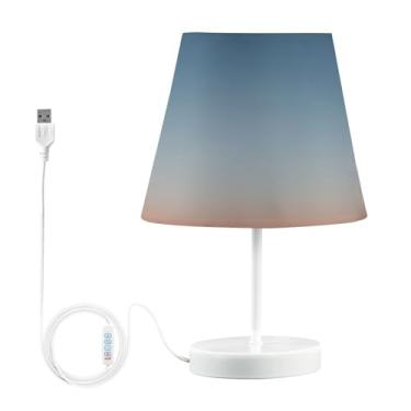 Imagem de Joisal Lâmpada gradiente laranja cinza para mesa de cabeceira com abajur, luminária de estudo