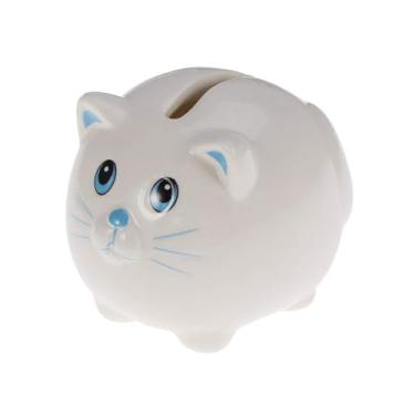 Imagem de Cofrinho cofrinho cofrinho de cerâmica cofrinho seguro para gatos, moedas, notas de banco para crianças, meninos, meninas, cofrinho, crianças, dinheiro, decoração de casa