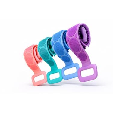Imagem de Escova Esfoliante de Silicone para Costas, Massageador de Banho Spa, Limpeza Profunda e Esfoliação, 4 Cores Disponíveis (Lilás)