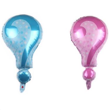 Imagem de Kit de balões Question Mark Mylar azul e rosa 70x42cm 28g
