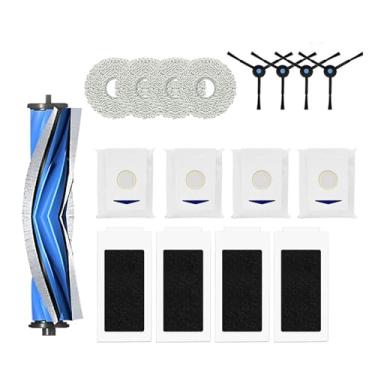 Imagem de Kit de peças de reposição, compatível com Ecovacs T30 Pro Omni/T30 OMNI e compatível com YEEDI M12 ULTRA PLUS/M12 Pro+ - rolo principal, escova lateral, filtro, saco de pó e pano de esfregão(B)