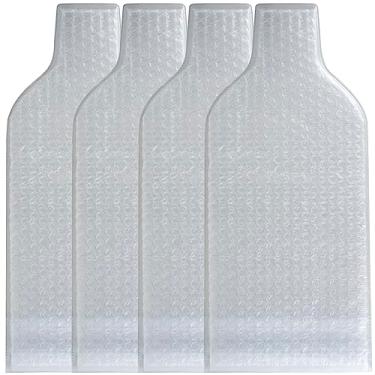 Imagem de ZFLYCANP Pacote com 4 sacos protetores de vinho reutilizáveis, manga de plástico para sacos de vinho, protetor de viagem para garrafa de vinho, zíper duplo, proteção tripla resistente à prova de