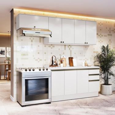 Imagem de Armário De Cozinha Completa 100% Mdf 240cm Branco Celeste Kappesberg