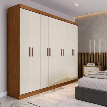 Imagem de Guarda-roupa Casal Maxel Paris 8 Portas Cinamomo/off White Cinamomo Com Off White