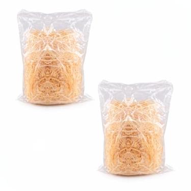 Imagem de Kit 2 Palha Natural 40g Cada Multiuso Embalagens Artesanato Cestas Caixas Festas Decoração Enfeite Presente Rústica Premium