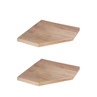 Imagem de Prateleiras de parede Prateleiras de canto de parede, pacote com 2 prateleiras de canto de madeira maciça, perfeitas para decoração de casa, armazenamento de parede para cozinha, quarto, banheiro (22