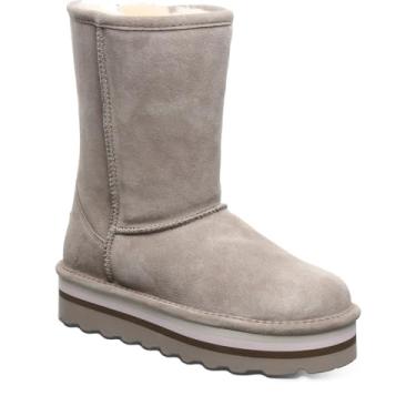 Imagem de BEARPAW Bota feminina retrô Elle várias cores | Bota feminina clássica de camurça | Bota feminina sem cadarço | Bota de inverno confortável, Pedra, 36