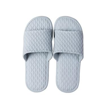 Imagem de x3anggyt5 Sapatos de banheiro moda personalidade chinelos de casa feminino verão casa casal confortável banheiro chinelos de banho masculino chuveiro chinelo (cinza, 36-37)