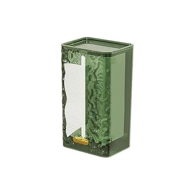 Imagem de KHUTRW3D Caixa de lenços multiusos moderna retangular transparente caixa de armazenamento de lenços banheiro montado na parede caixa de papel higiênico caixa de guardanapo de mesa (verde)