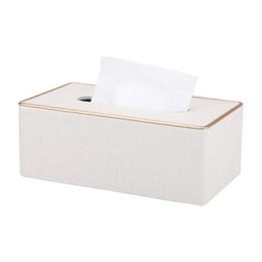 Imagem de x3anggyt5 Capa de caixa de lenços quadrada de tecido para casa quarto sala de estar organizador de mesa preto, suporte de caixa de lenços branco (branco)