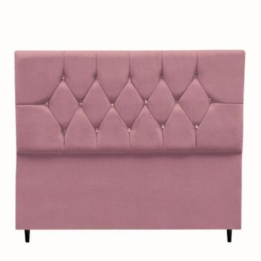 Imagem de Cabeceira Cama Box Solteiro 90 Cm Geovana Suede Rosê