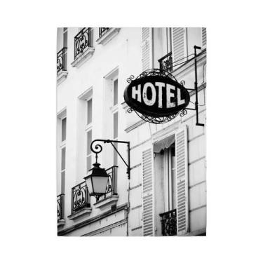 Imagem de Pintura Em Tela Vintage De Café Parisiense Em Preto E Branco, Arte De 