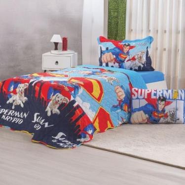 Imagem de KIT Cobre Leito Solteiro Super Man Infantil Bene Casa SUPERMAN