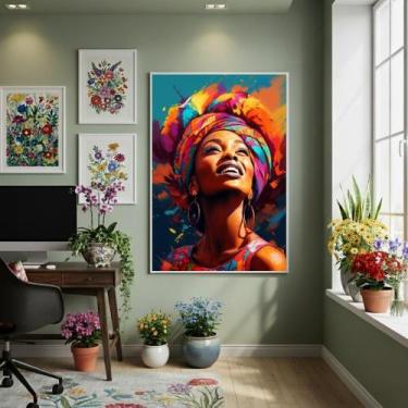 Imagem de Quadro Decor Euforia Cromática 70X50Cm Mold Preta - Quadros On-Line