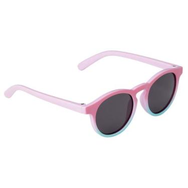Imagem de Óculos de Sol Degradê Rosa Lentes Proteção UVA UVB Infantil Tam M Flex