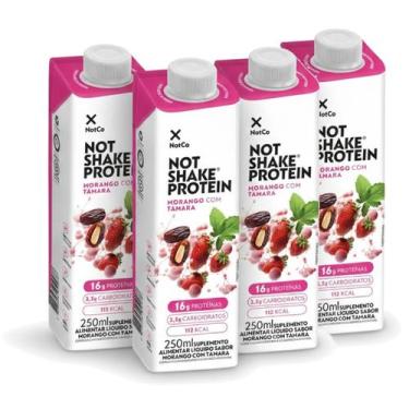 Imagem de Kit 4 Suplemento Not Shake Protein 16G Morango Tâmara 250Ml - Notco