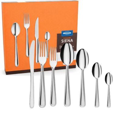 Imagem de Conjunto De Talheres Brinox 5109 42pçs Siena Prateado - 42