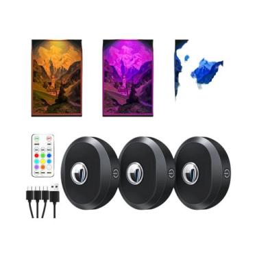 Imagem de Luz Noturna Recarregável De 1200mAh, 3 Peças Com Controle Remoto E Tim