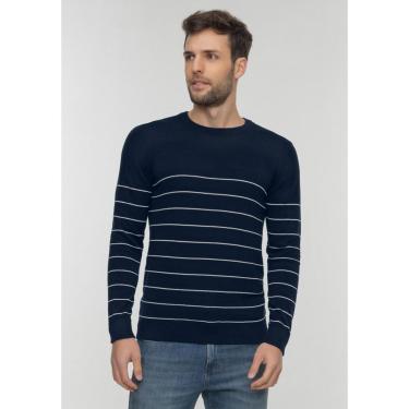 Imagem de Blusão Listrado De Mangas Longas Em Malha Tricô-Masculino