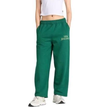 Imagem de Calça Moletom New Balance Linear Heritage Barrel Sweat Verde Feminina-Feminino