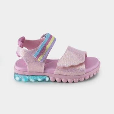Imagem de Sandália Infantil de Luz Bibi Summer Roller Light Rosa-Feminino