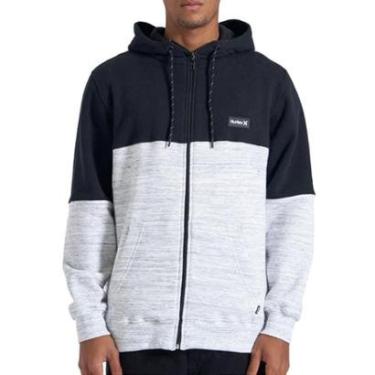 Imagem de Moletom Canguru Hurley Snow Two Branco Preto-Masculino