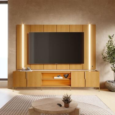 Imagem de Rack Bancada com Painel Suspenso Maggiore para Tv até 75 Polegadas Naturale Colibri