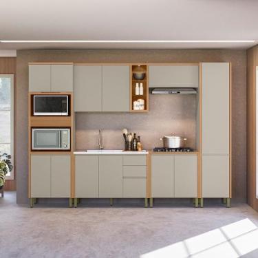 Imagem de Cozinha Modulada Allure Linea Brasil 6 Peças MDF com LED Torre Quente 