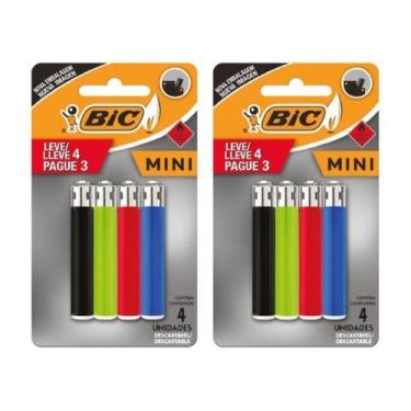 Imagem de Kit 2 Isqueiro Bic 4 Acendedor De Fogão Isqueiro Bic Multiuso Mini
