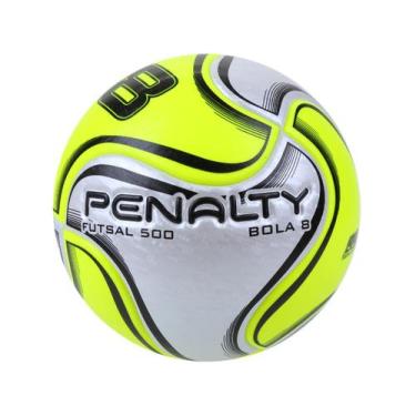 Imagem de Bola de Futebol Futsal Penalty 8 Salão/Quadra, Branco e Amarelo, 64cm
