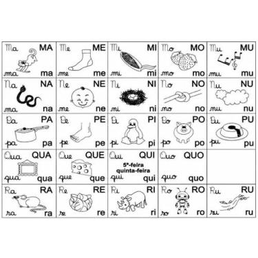 Imagem de Carimbo Pedagógico Alfabeto Silábico Figuras e Letras - 24 Unidades Pa