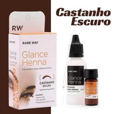 Imagem de Henna em Pó Glance Rare Way Sobrancelha 3,5g, Castanho Escuro