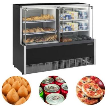 Imagem de Balcão Vitrine 2 Em 1 Refrigerado E Aquecido GQRA-140 R Gelopar, Preto