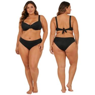 Imagem de Biquíni Feminino Plus Size Canelado Aro Sem Bojo Calcinha Fio Duplo As
