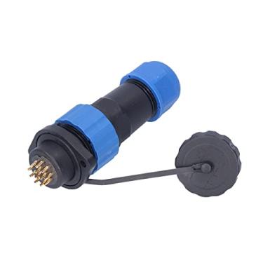 Imagem de Tomada de plugue à prova d'água, contatos de cobre Conexão roscada Adaptador de conector industrial Montagem de flange de bom isolamento para equipamentos eletrônicos(12 núcleos)