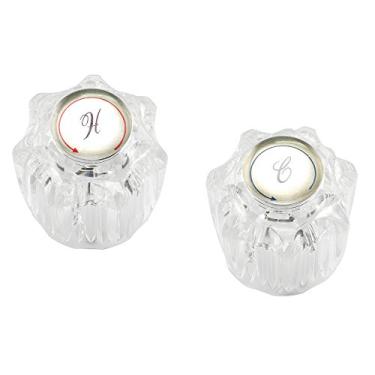 Imagem de Prime-Line MP54260 Puxadores de torneira quente e fria, 3,5 cm de altura, acrílico transparente, serve para Delta 2 unidades, (pacote com 1)