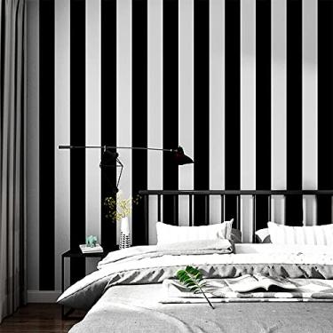 Imagem de Q QIHANG Papel de parede de PVC listrado vertical estilo minimalista moderno sala de estar quarto roupas loja fundo não colado papel de parede área de rolo 3,73 cm L x 82,8 cm C = 137 metros quadrados (cinza)