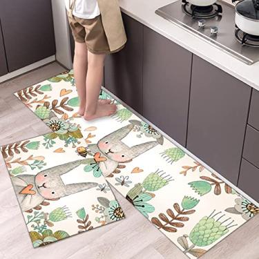 Imagem de jia cool Conjunto de tapetes de cozinha antifadiga 1 peça tapetes de cozinha antiderrapante 40 x 100 cm acolchoado confortável tapete de pé à prova d'água tapete de cozinha