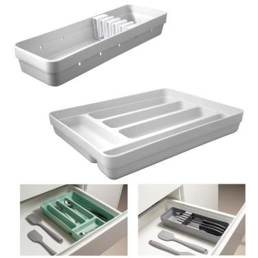 Imagem de Kit Organizador Gavetas Porta Talheres Facas Cozinha Logic  - Ou