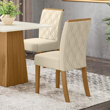 Imagem de Conjunto de 02 Cadeiras Estofadas Melissa Henn - Nature com Linho