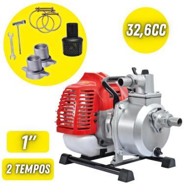 Imagem de Motobomba Kawashima Autoescorvante KWP10 À Gasolina 32,6cc 2 Tempos Para Transferência de Água Limpa