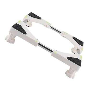 Imagem de Base da máquina de lavar, base móvel resistente de aço inoxidável para secadora de geladeira, comprimento de altura ajustável, suporte universal para lavanderia, absorção de choque 500 kg Capacidade de carga (1,2 m)