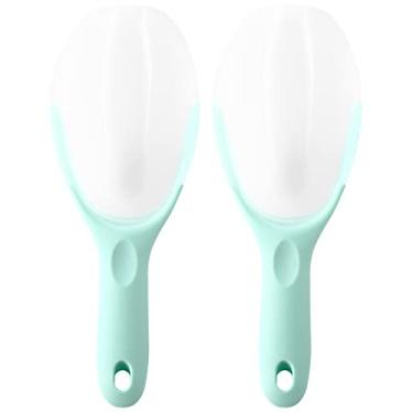 Imagem de Spring Chef Colher de gelo magnética, plástico flexível translúcido contornado com cabo macio para gelo, farinha, arroz, pipoca, comida para animais de estimação – conjunto de 2, menta
