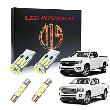 Imagem de D15 Lighting Kit de luz interior de LED para Chevy Colorado GMC Canyon 2015-2020 6000 k branco mapa cúpula lâmpada placa de carro (13 peças)