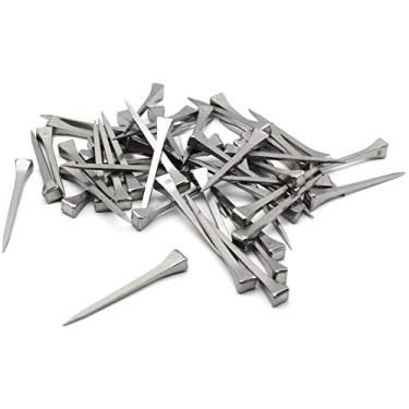 Imagem de FDXGYH 50 peças E6 Comprimento 54 mm / 2,1 polegadas Ferradura Pregos Aço Ferradura Ferramentas para Chumbo Fixo ou Vidro (Prata)