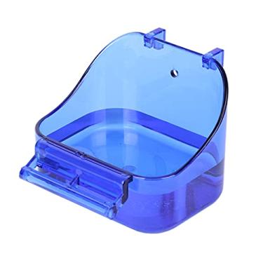 Imagem de YJJKJ Caixa de banho de pássaros para animais de estimação, pássaro gaiola papagaio banheira de banho, acessório para gaiola de pássaro, banheira para noivas pequenas, periquito, periquito canário (co