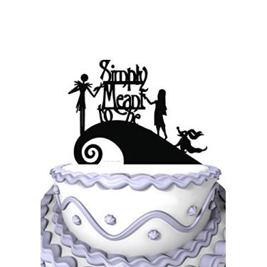 Imagem de Meijiafei Topo de bolo de casamento - Jack and Sally simplesmente feito para decoração de bolo de aniversário