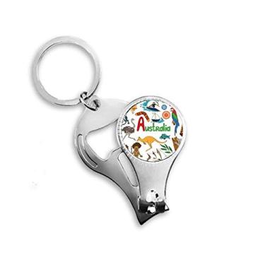 Imagem de Austrália Paisagem Animais Bandeira Nacional Alicate de unha Chaveiro Abridor de Garrafas Cortador
