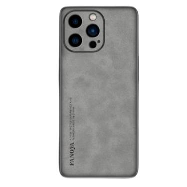 Imagem de OIOMAGPIE Capa de telefone de proteção total de lente de couro macio para iPhone 14 13 12 11 Pro Max X XS XR SE 8 7 Plus capa traseira, moldura de TPU para negócios anti-queda (cinza claro, 14)