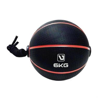 Imagem de Bola Medicinal Com Corda Liveup Sports LS3006E/6 6kg Preta/Vermelha